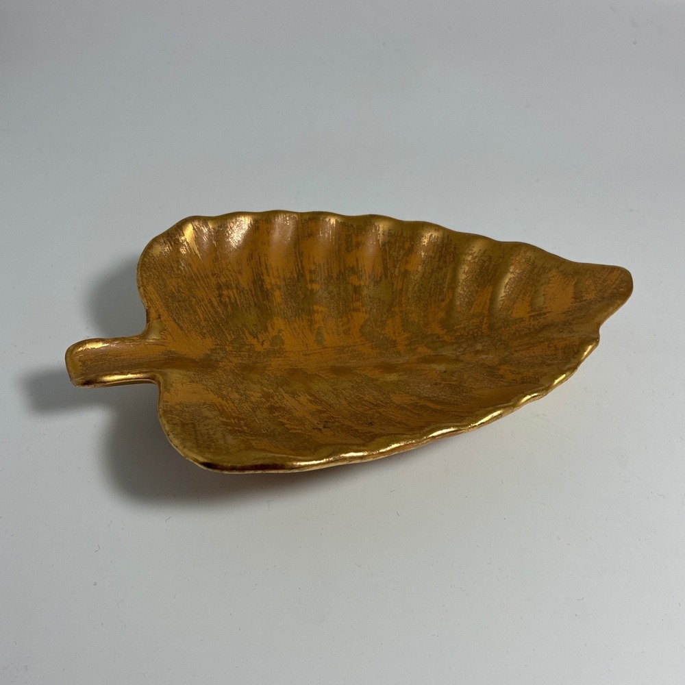 Stangl Leaf Dish Granada Gold 7" MCM
